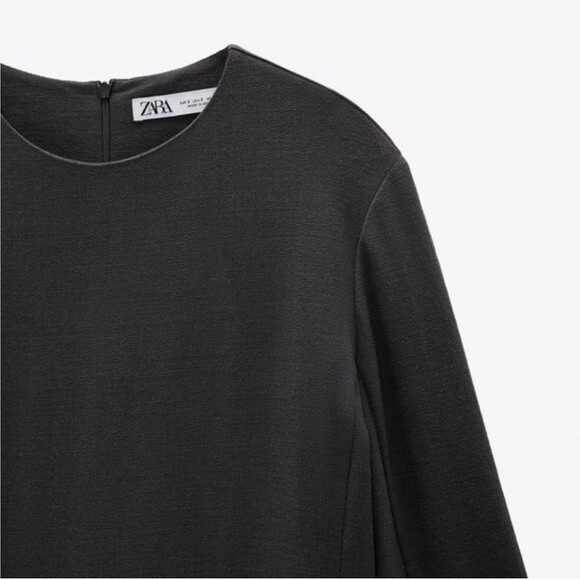 NWT Zara Limited Edition Wool Blend Midi Dress, Anthracite Grey - Picture 3 of 15